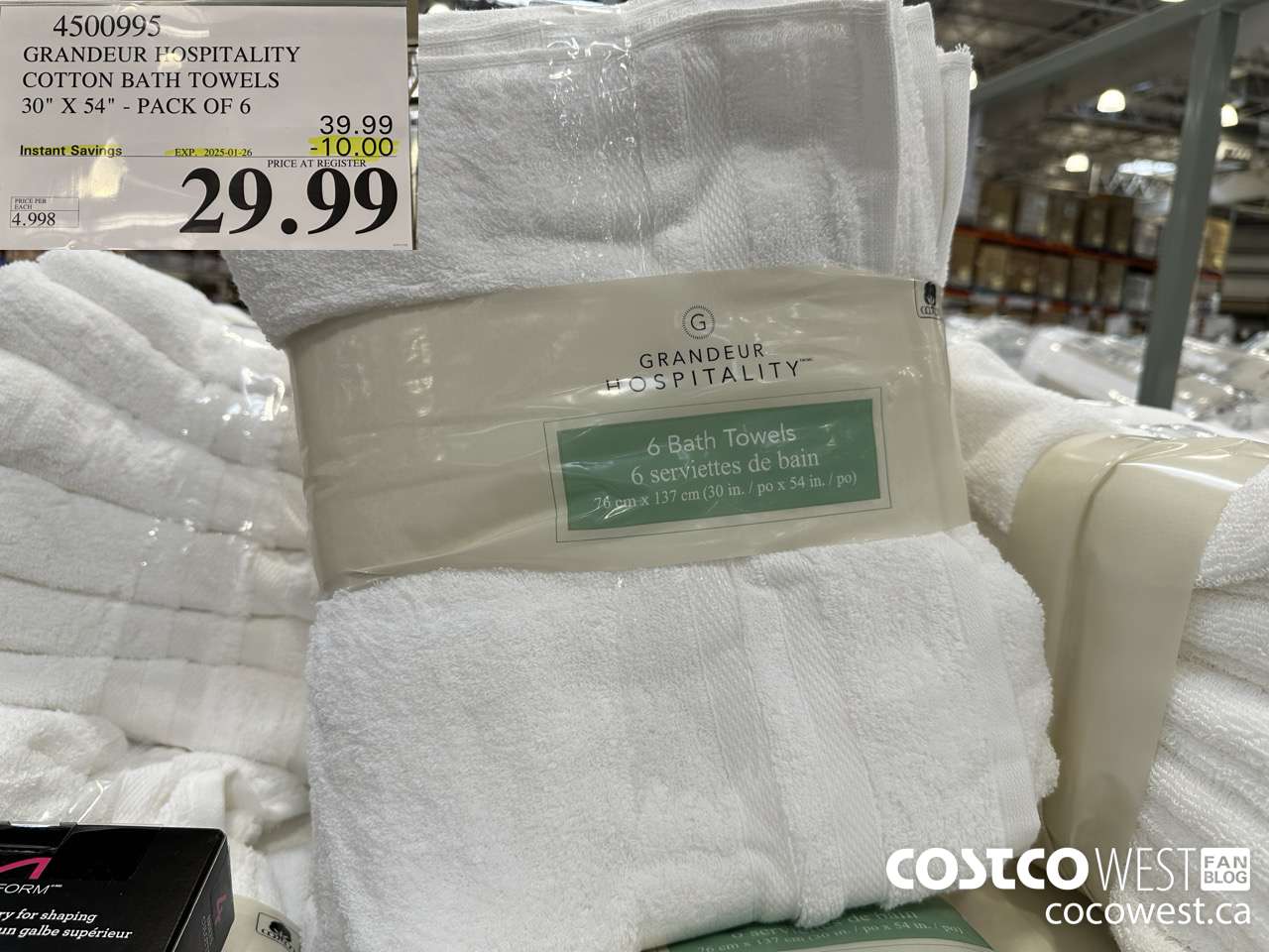 4500995 GRANDEUR HOSPITALITY COTTON BATH TOWELS 30