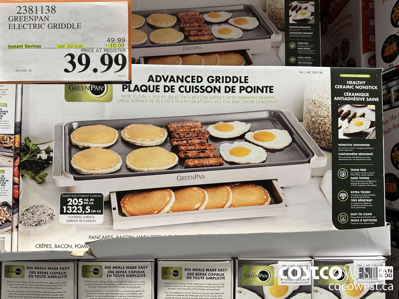 2381138 GREENPAN ELECTRIC GRIDDLE ($10.00 INSTANT SAVINGS EXPIRES ON 2025-01-26) $39.99