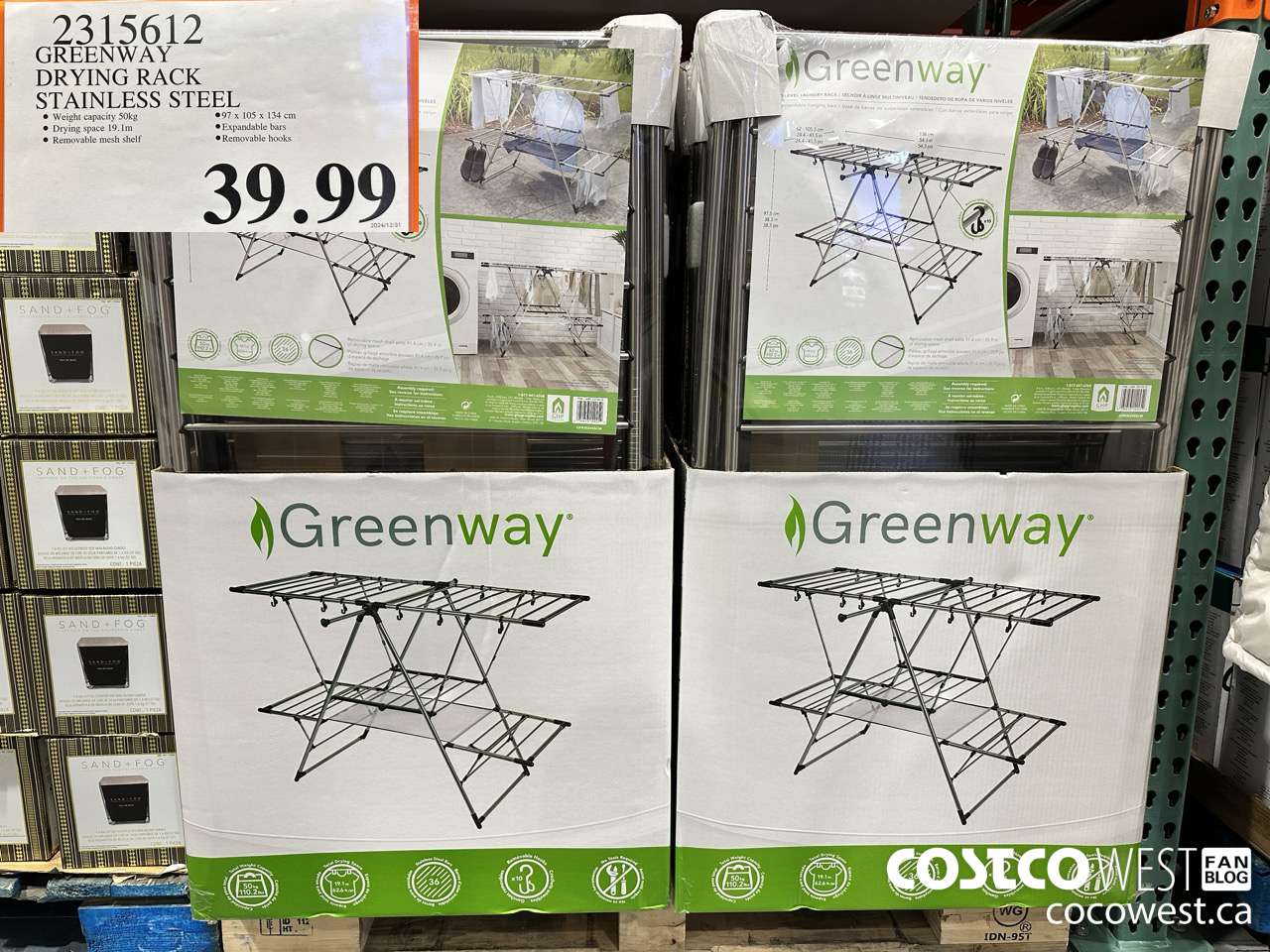 2315612 GREENWAY DRYING RACK STAINLESS STEEL $39.99