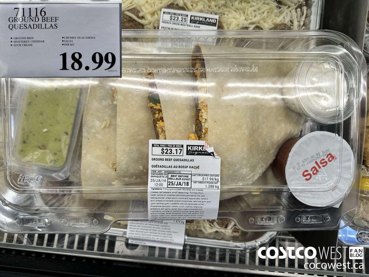 71116 GROUND BEEF QUESADILLA $18.99