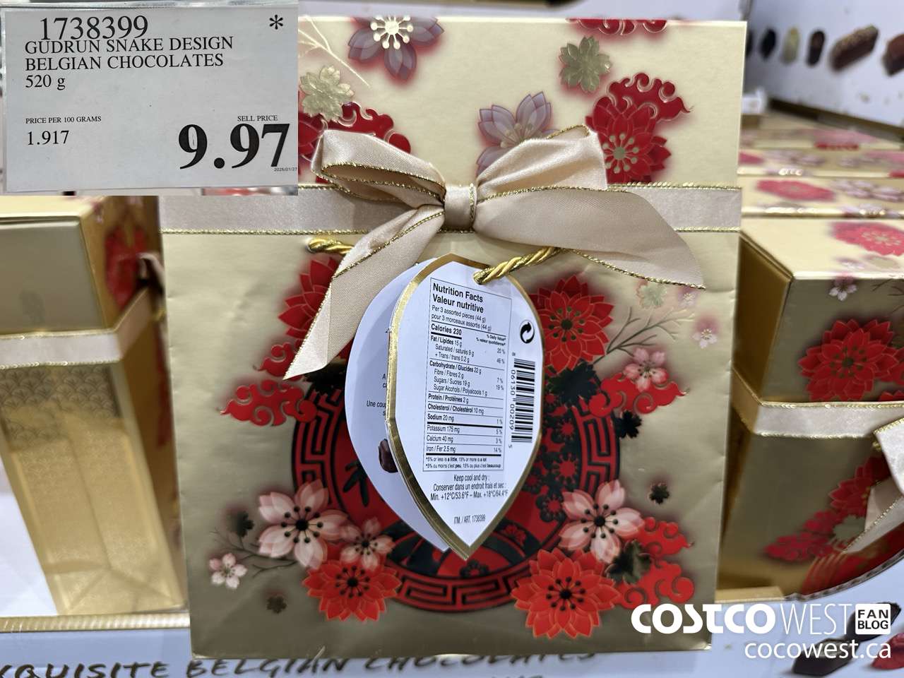 1738399 GUDRUN SNAKE DESIGN BELGIAN CHOCOLATES 520G $9.97