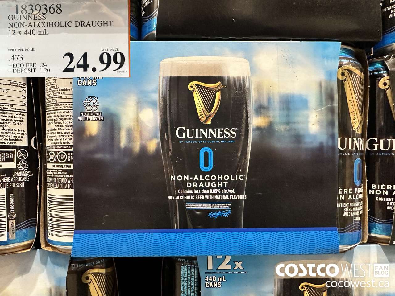 1839368 GUINNESS NON-ALCOHOLIC DRAUGHT 12 X 440ML $24.99