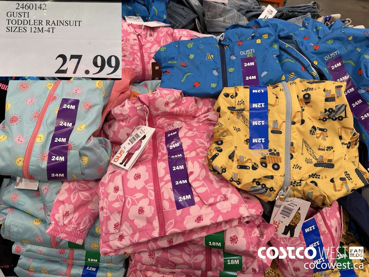 2460142 GUSTI TODDLER RAINSUIT SIZES 12M-3T $27.99