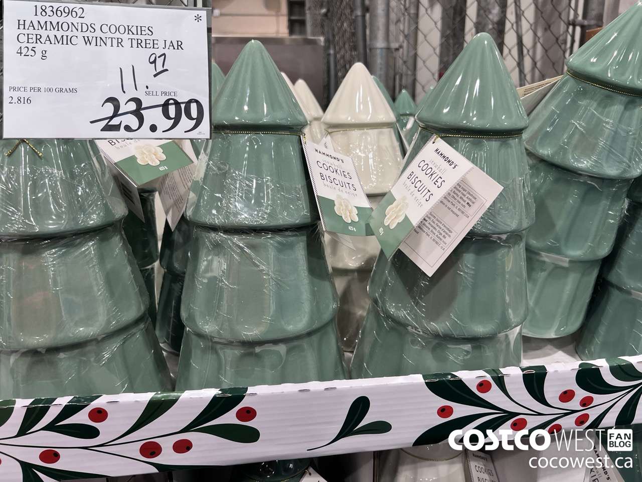 1836962 HAMMONDS COOKIES CERAMIC WINTR TREE JAR 425 g $11.97