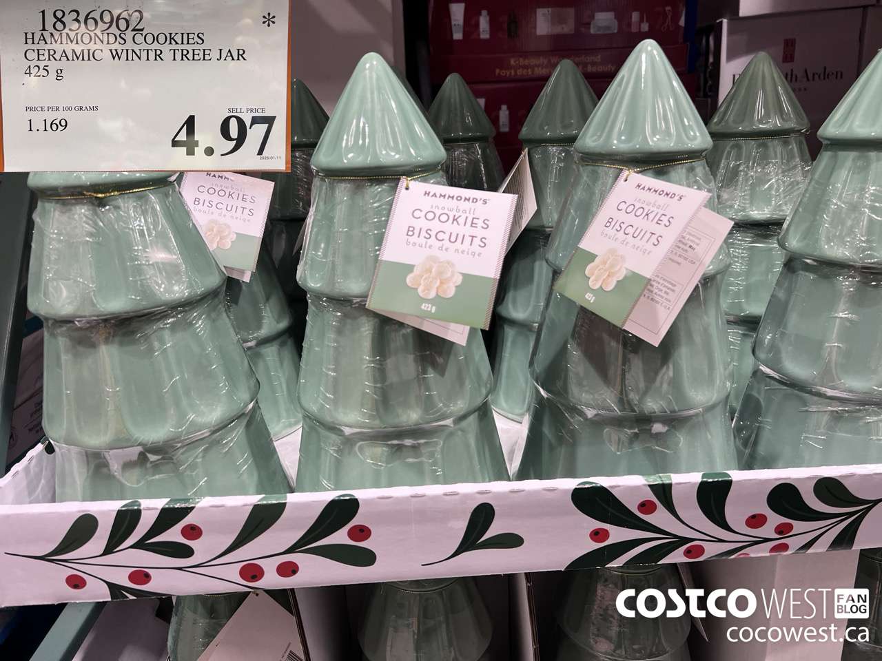 1836962 HAMMONDS COOKIES CERAMIC WINTR TREE JAR 425 g $4.97