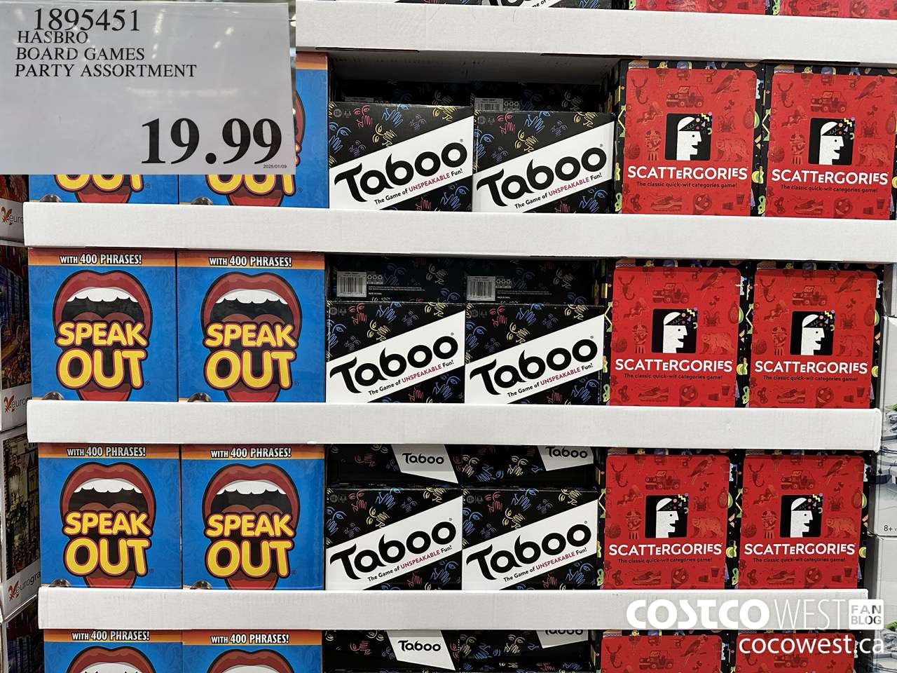 1895451 HASBRO BOARD GAMES PARTY ASSORTMENT $19.99