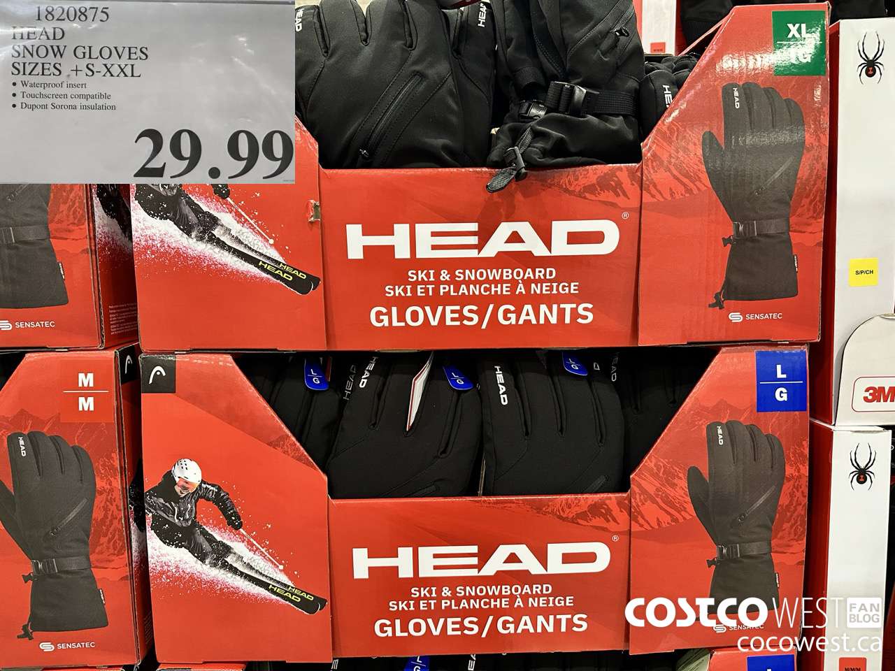 1820875 HEAD SNOW GLOVES SIZES +S-XXL $29.99