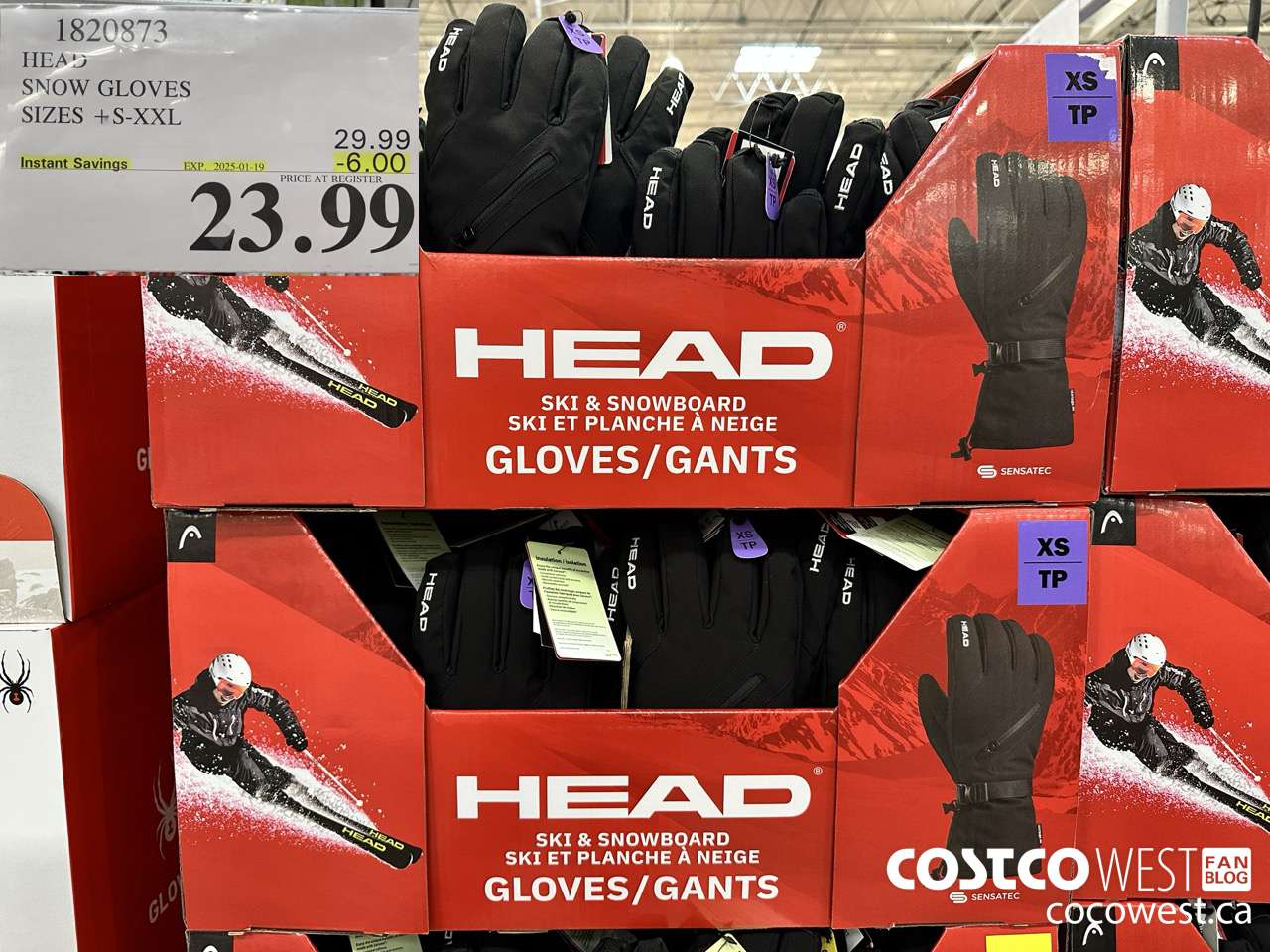 1820873 HEAD SNOW GLOVES SIZES S-XXL ($6.00 INSTANT SAVINGS EXPIRES ON 2025-01-19) $23.99