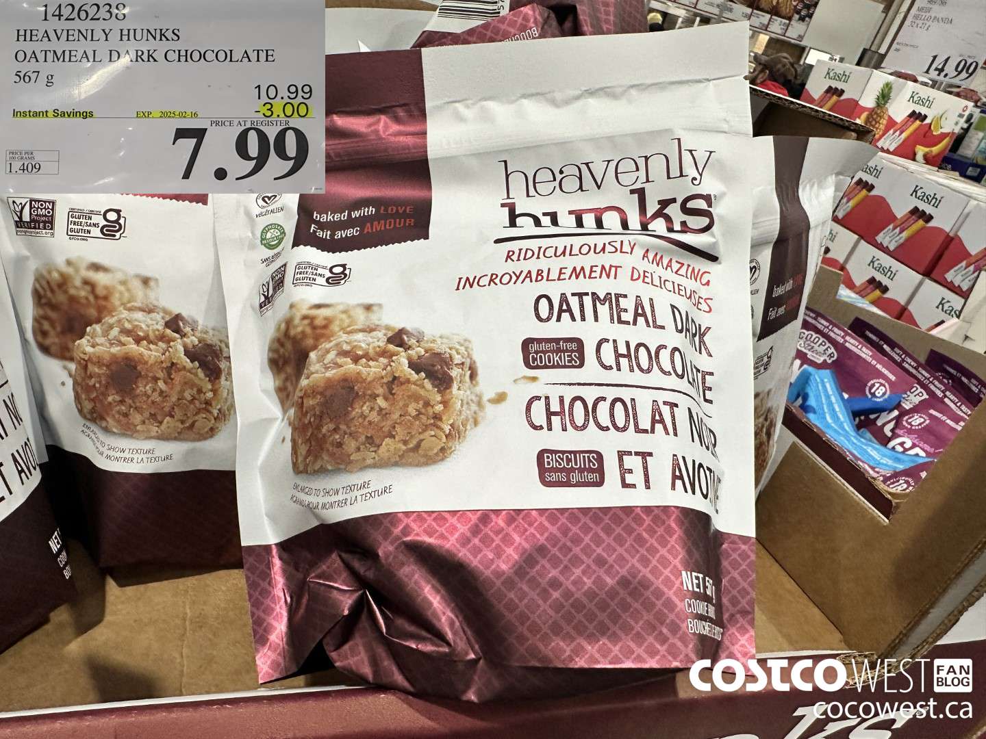 1426238 HEAVENLY HUNKS OATMEAL DARK CHOCOLATE 567g ($3.00 INSTANT SAVINGS EXPIRES ON 2025-02-16) $7.99