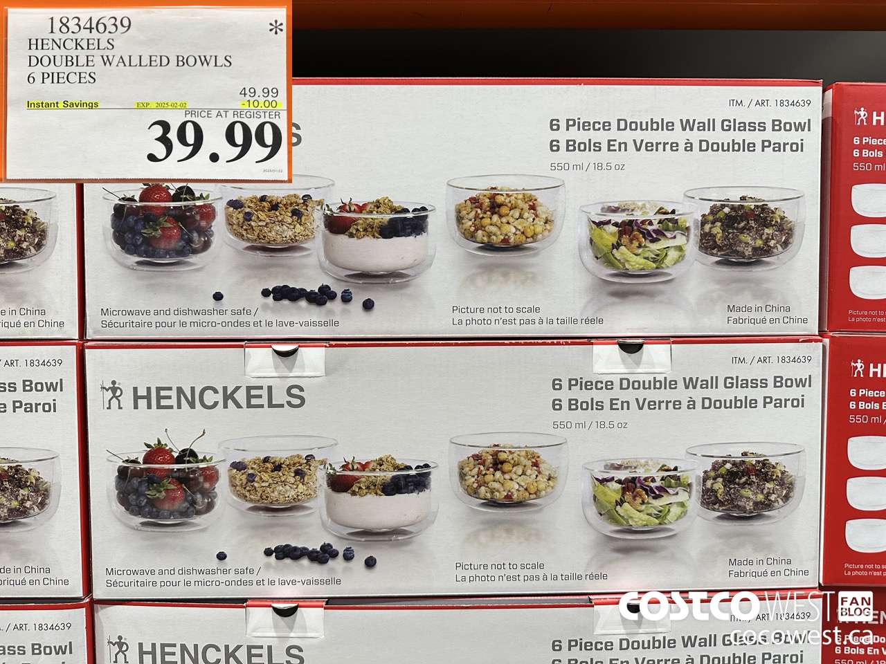 1834639 HENCKELS DOUBLE WALLED BOWLS 6 PIECES ($10.00 INSTANT SAVINGS EXPIRES ON 2025-02-02) $39.99