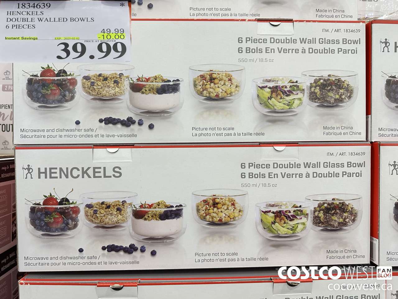1834639 HENCKELS DOUBLE WALLED BOWLS 6 PIECES ($10.00 INSTANT SAVINGS EXPIRES ON 2025-02-02) $39.99