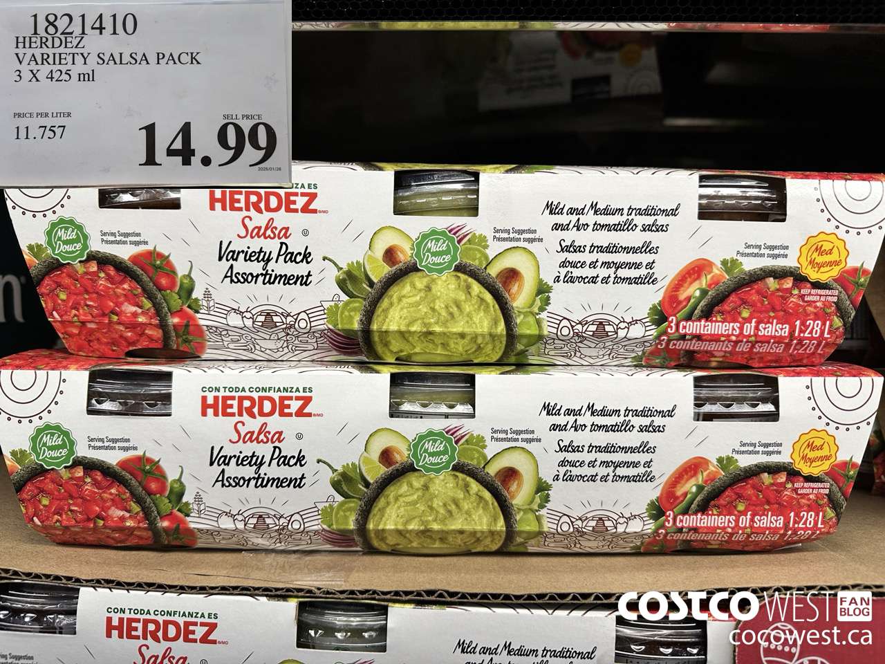1821410 HERDEZ VARIETY SALSA PACK 3 X 425 ML $14.99