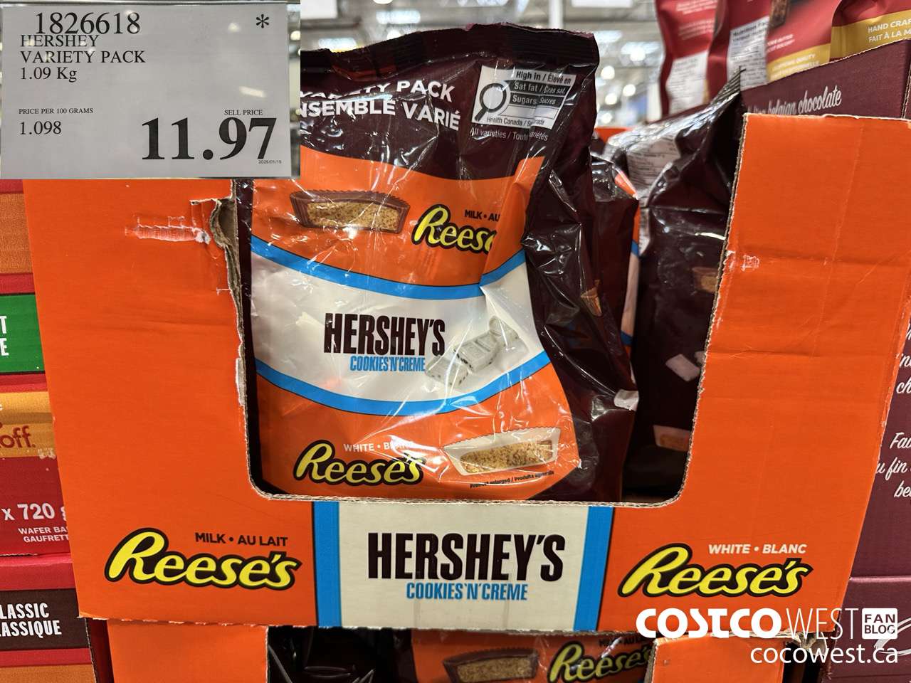 1826618 HERSHEY VARIETY PACK 1.09KG $11.97