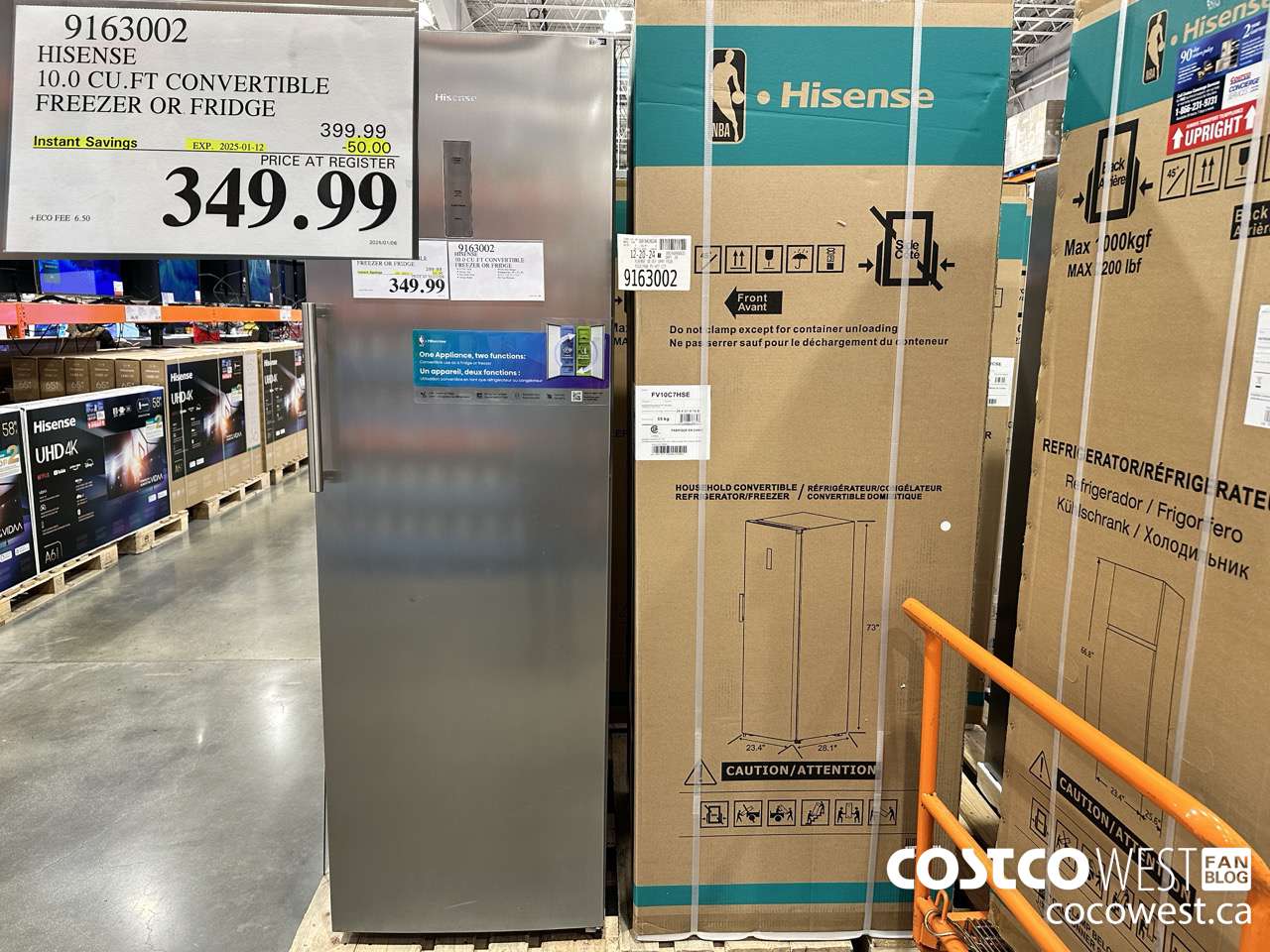 9163002 HISENSE 10.0 CU.FT CONVERTIBLE FREEZER OR FRIDGE ($50.00 INSTANT SAVINGS EXPIRES ON 2025-01-12) $349.99