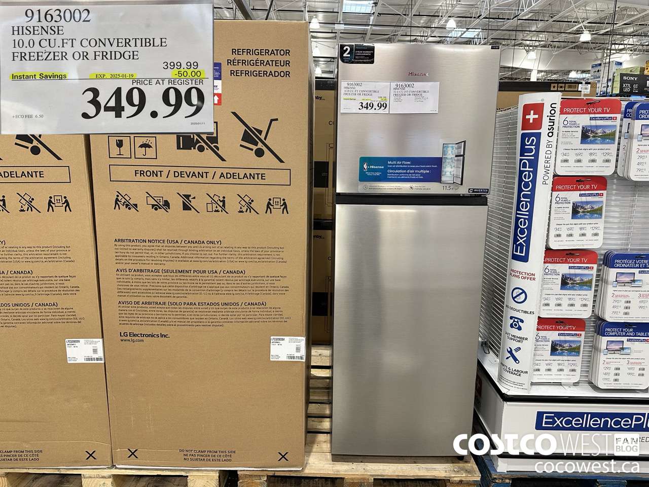 9163002 HISENSE 10.0 CU.FT CONVERTIBLE FREEZER OR FRIDGE ($50.00 INSTANT SAVINGS EXPIRES ON 2025-01-19) $349.99