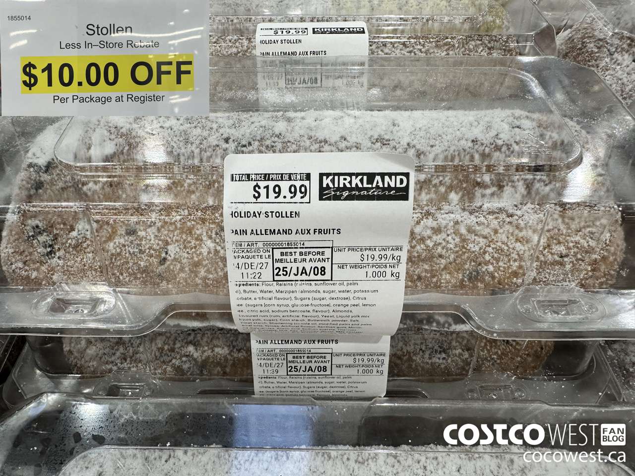 1855014 HOLIDAY STOLLEN ($10.00 INSTANT SAVINGS)