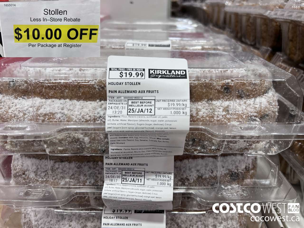 1855014 HOLIDAY STOLLEN ($10.00 INSTANT SAVINGS)