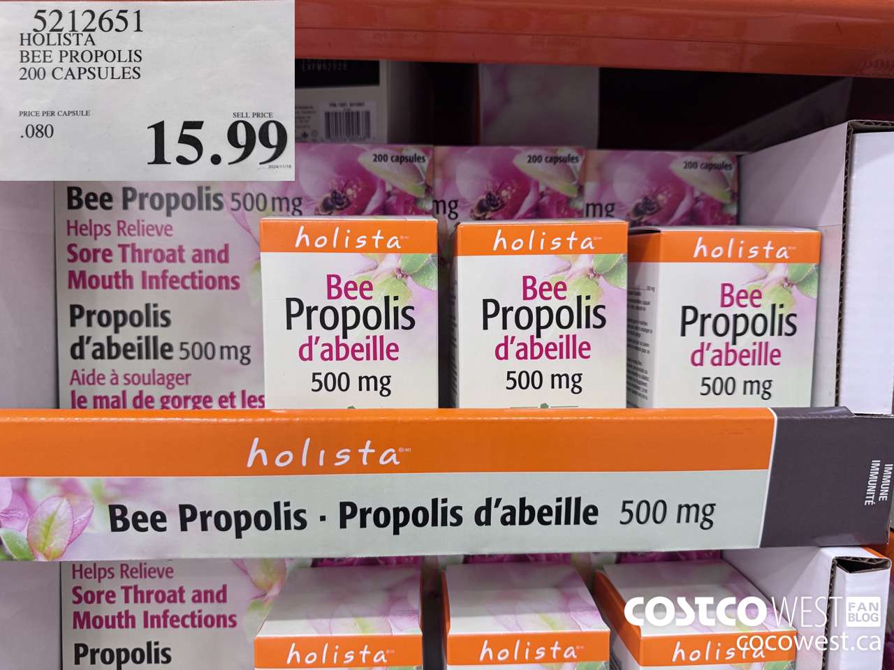 5212651 HOLISTA BEE PROPOLIS 200 CAPSULES $15.99