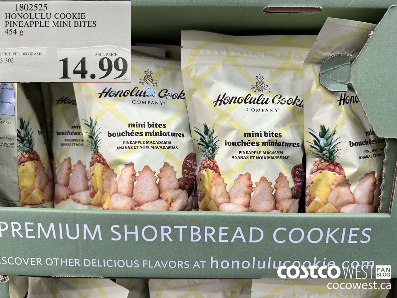 1802525 HONOLULU COOKIE PINEAPPLE MINI BITES 454 G $14.99