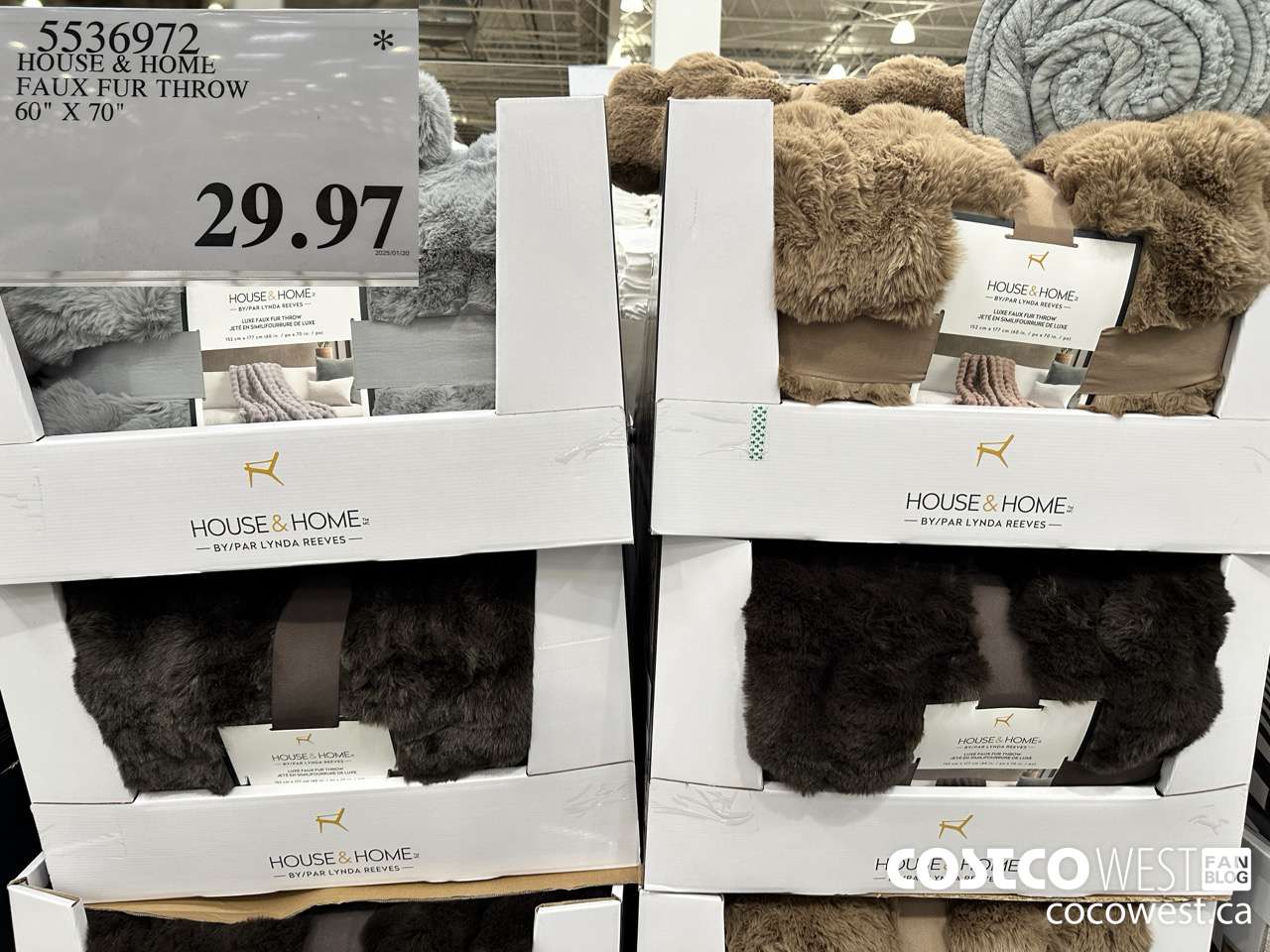 5536972 HOUSE & HOME FAUX FUR THROW 60