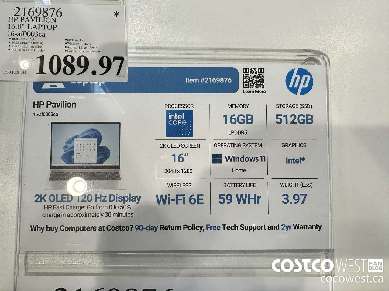 2169876 HP PAVILION 16.0