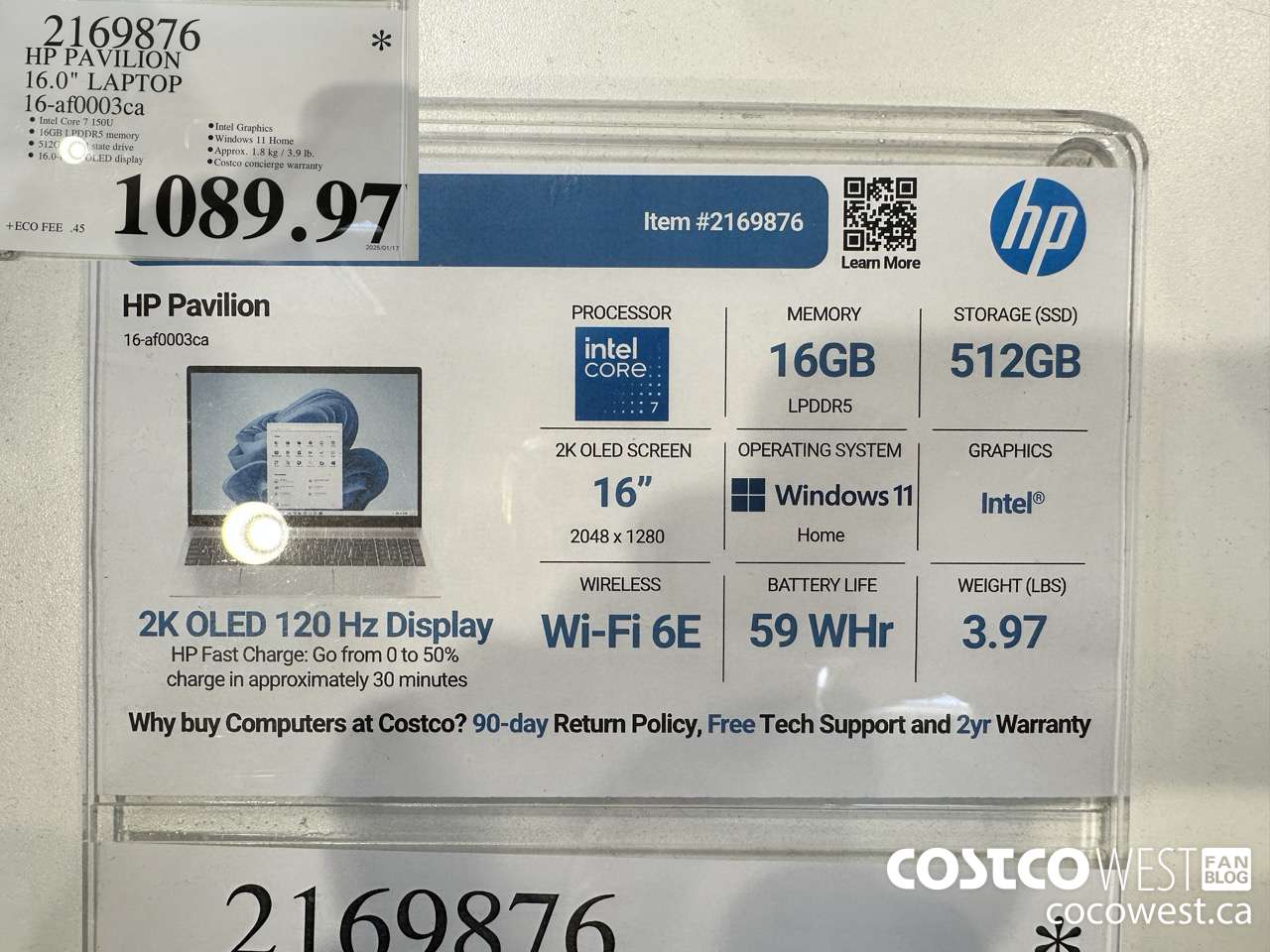 2169876 HP PAVILION 16.0