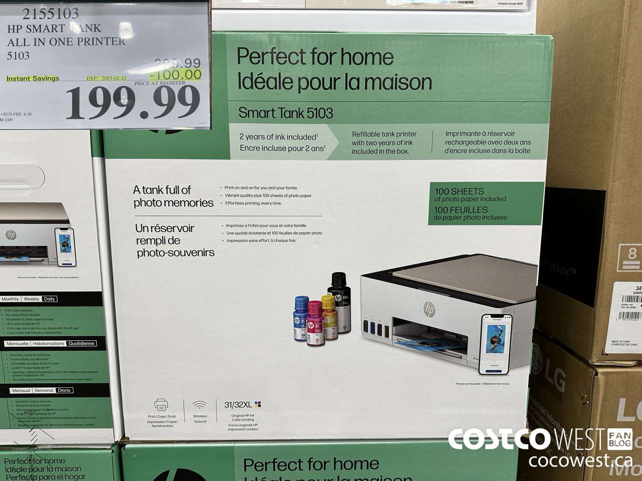 2155103 HP SMART TANK ALL IN ONE PRINTER 5103 ($100.00 INSTANT SAVINGS EXPIRES ON 2025-02-23) $199.99