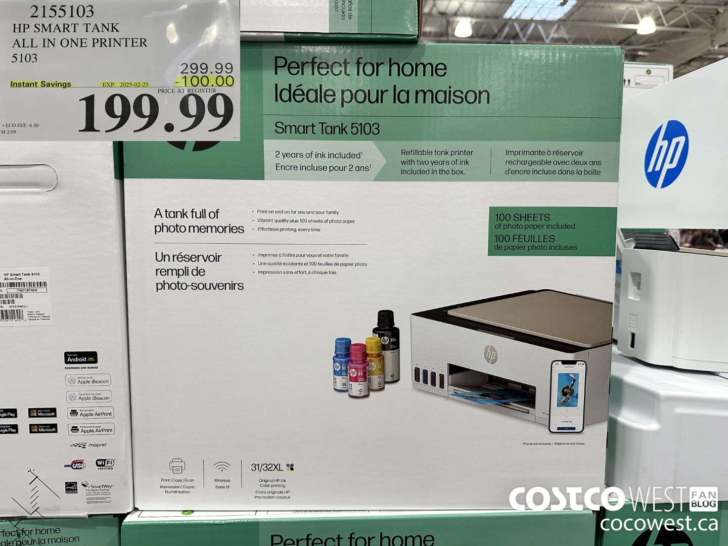 2155103 HP SMART TANK ALL IN ONE PRINTER 5103 ($100.00 INSTANT SAVINGS EXPIRES ON 2025-02-23) $199.99