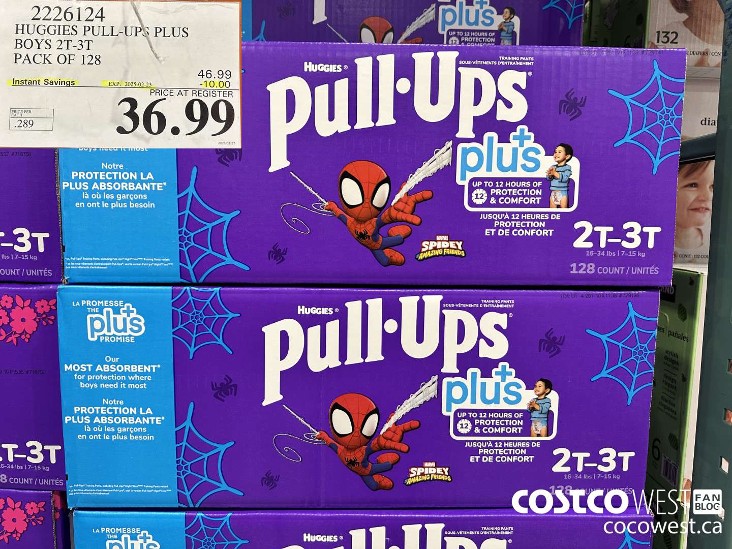 2226124 HUGGIES PULL-UPS PLUS BOYS 2T-3T PACK OF 128 ($10.00 INSTANT SAVINGS EXPIRES ON 2025-02-23) $36.99