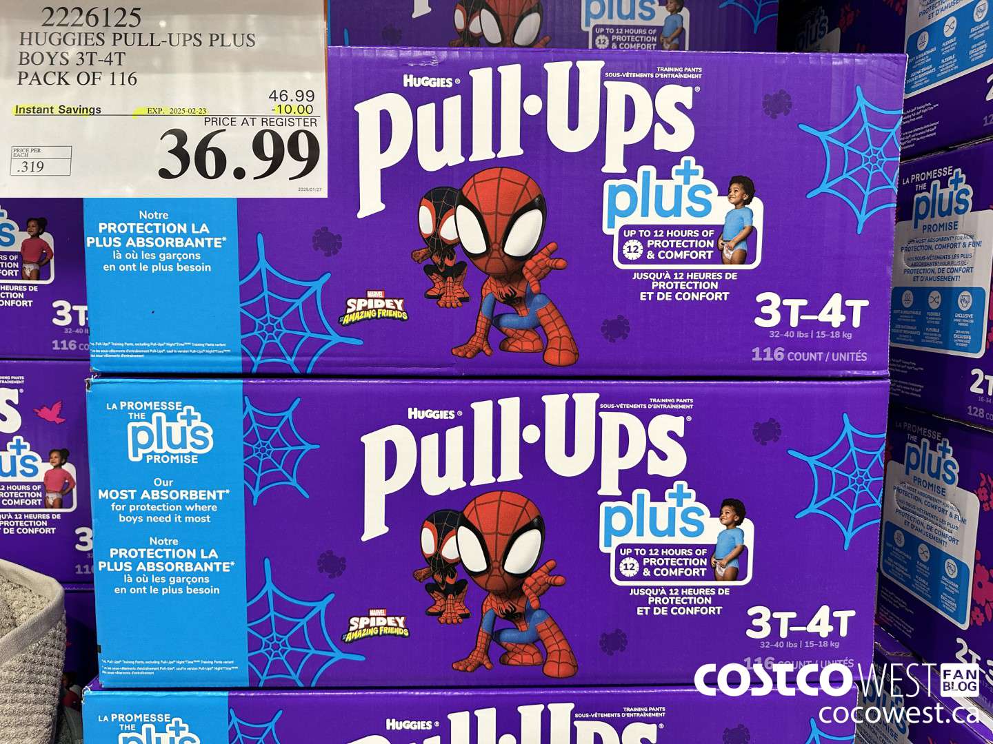 2226125 HUGGIES PULL-UPS PLUS BOYS 3T-4T PACK OF 116 ($10.00 INSTANT SAVINGS EXPIRES ON 2025-02-23) $36.99