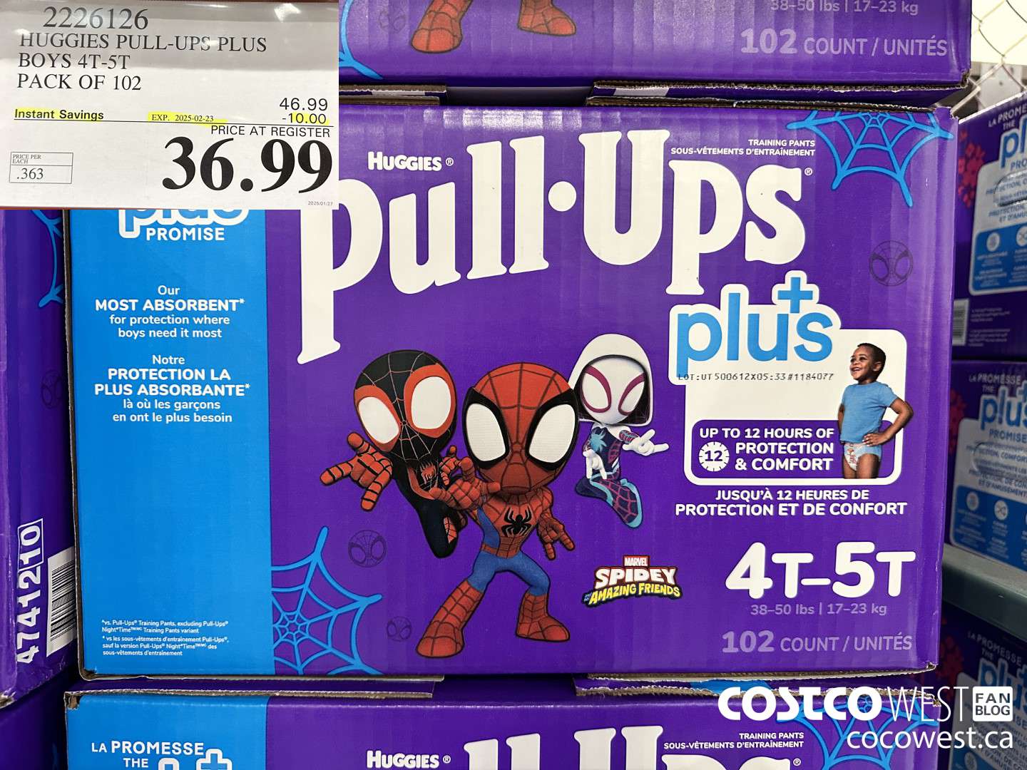 2226126 HUGGIES PULL-UPS PLUS BOYS 4T-5T PACK OF 102 ($10.00 INSTANT SAVINGS EXPIRES ON 2025-02-23) $36.99