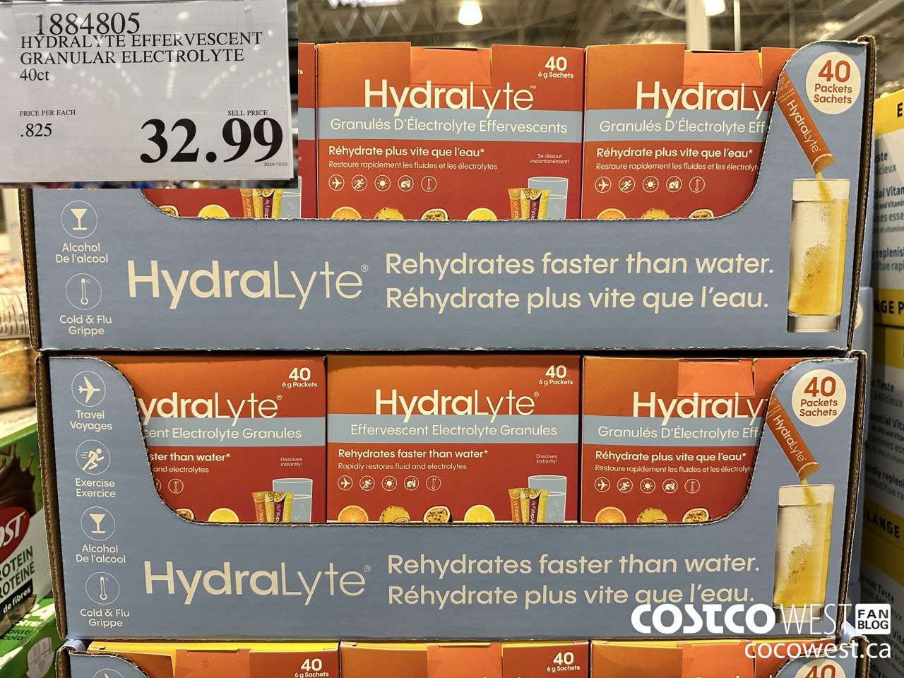 1884805 HYDRALYTE EFFERVESCENT GRANULAR ELECTROLYTE 40CT $32.99