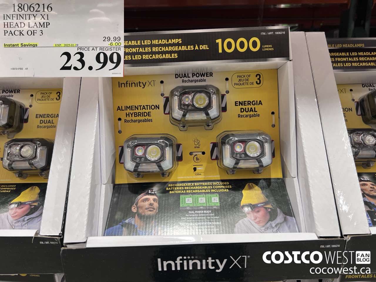 1806216 INFINITY X1 HEAD LAMP PACK OF 3 ($6.00 INSTANT SAVINGS EXPIRES ON 2025-01-19) $23.99