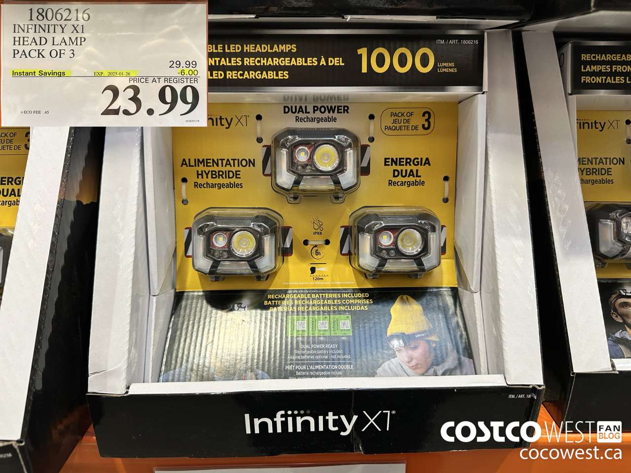 1806216 INFINITY X1 HEAD LAMP PACK OF 3 ($6.00 INSTANT SAVINGS EXPIRES ON 2025-01-26) $23.99