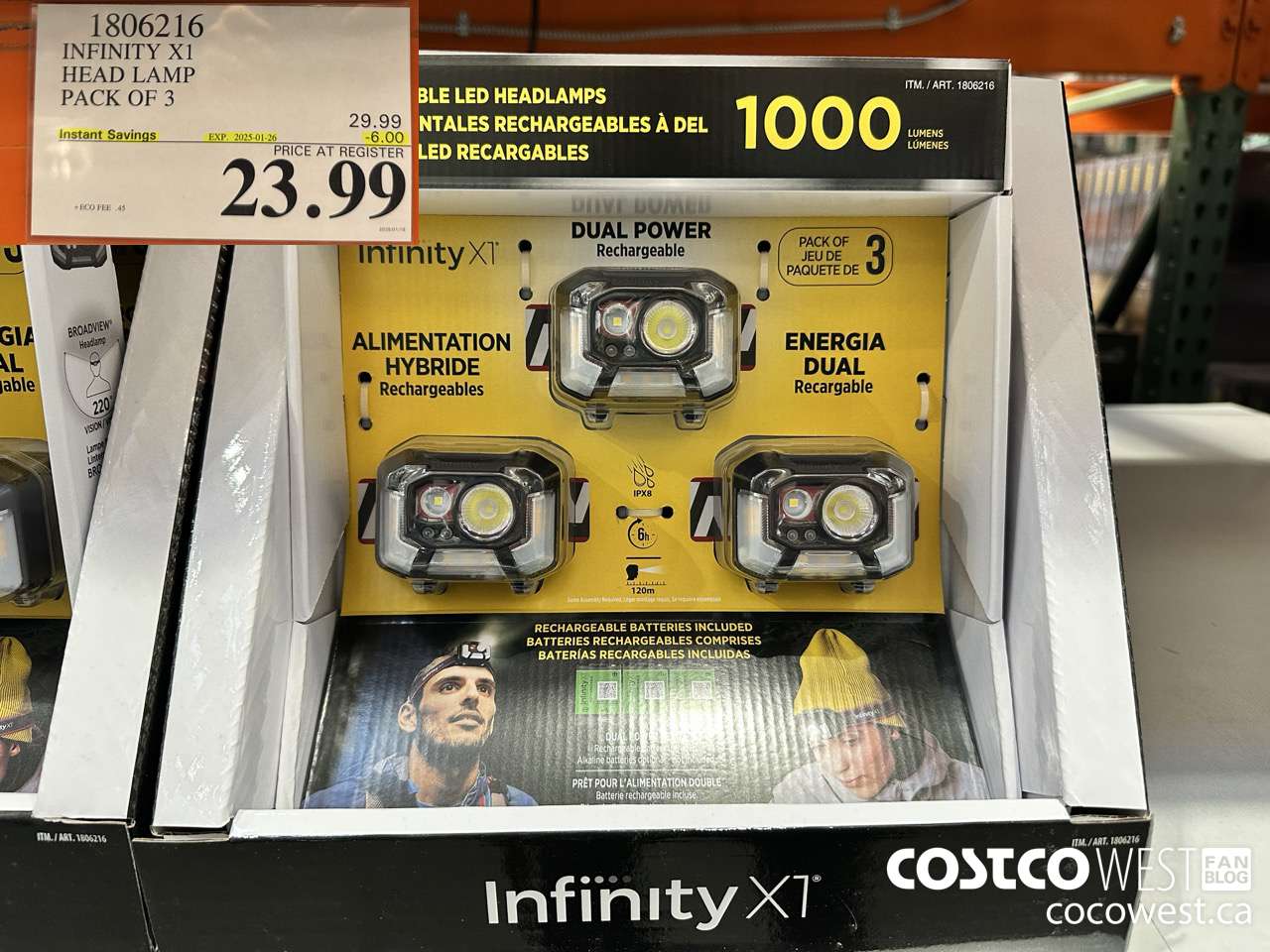 1806216 INFINITY X1 HEAD LAMP PACK OF 3 ($6.00 INSTANT SAVINGS EXPIRES ON 2025-01-26) $23.99