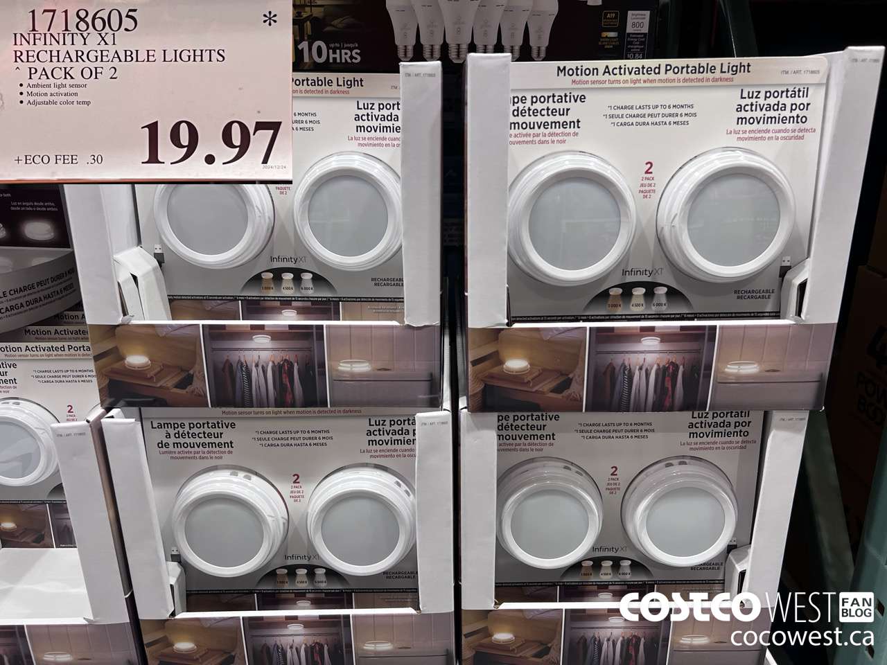 1718605 INFINITY X1 RECHARGEABLE LIGHTS $19.97