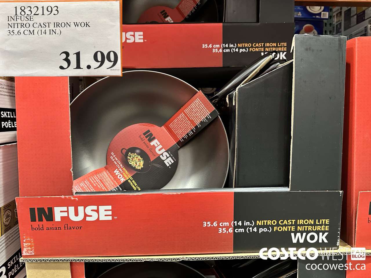 1832193 INFUSE NITRO CAST IRON WOK 35.6 CM (14IN) $31.99