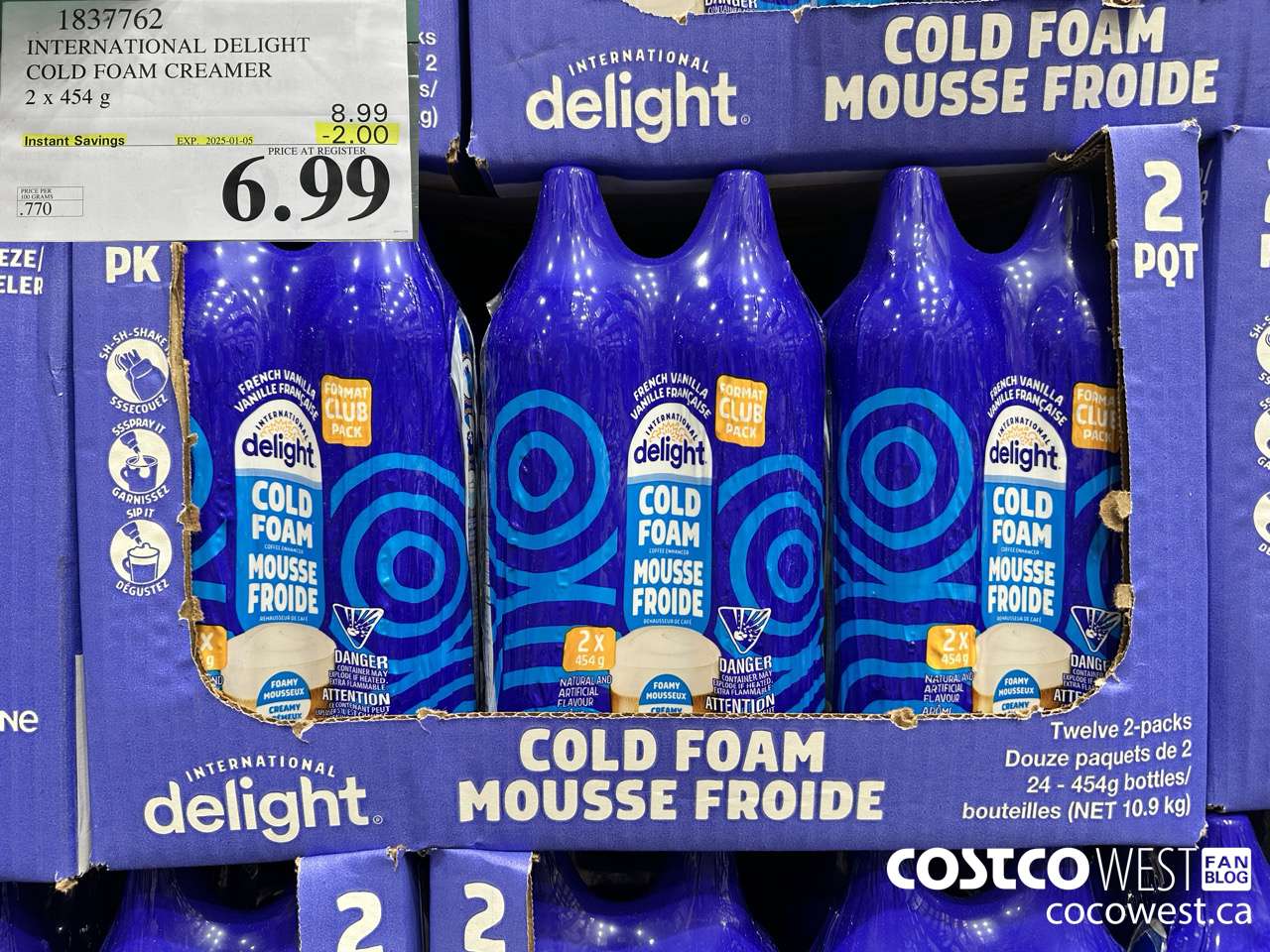 1837762 INTERNATIONAL DELIGHT COLD FOAM CREAMER 2 X 454G ($2.00 INSTANT SAVINGS EXPIRES ON 2025-01-05) $6.99
