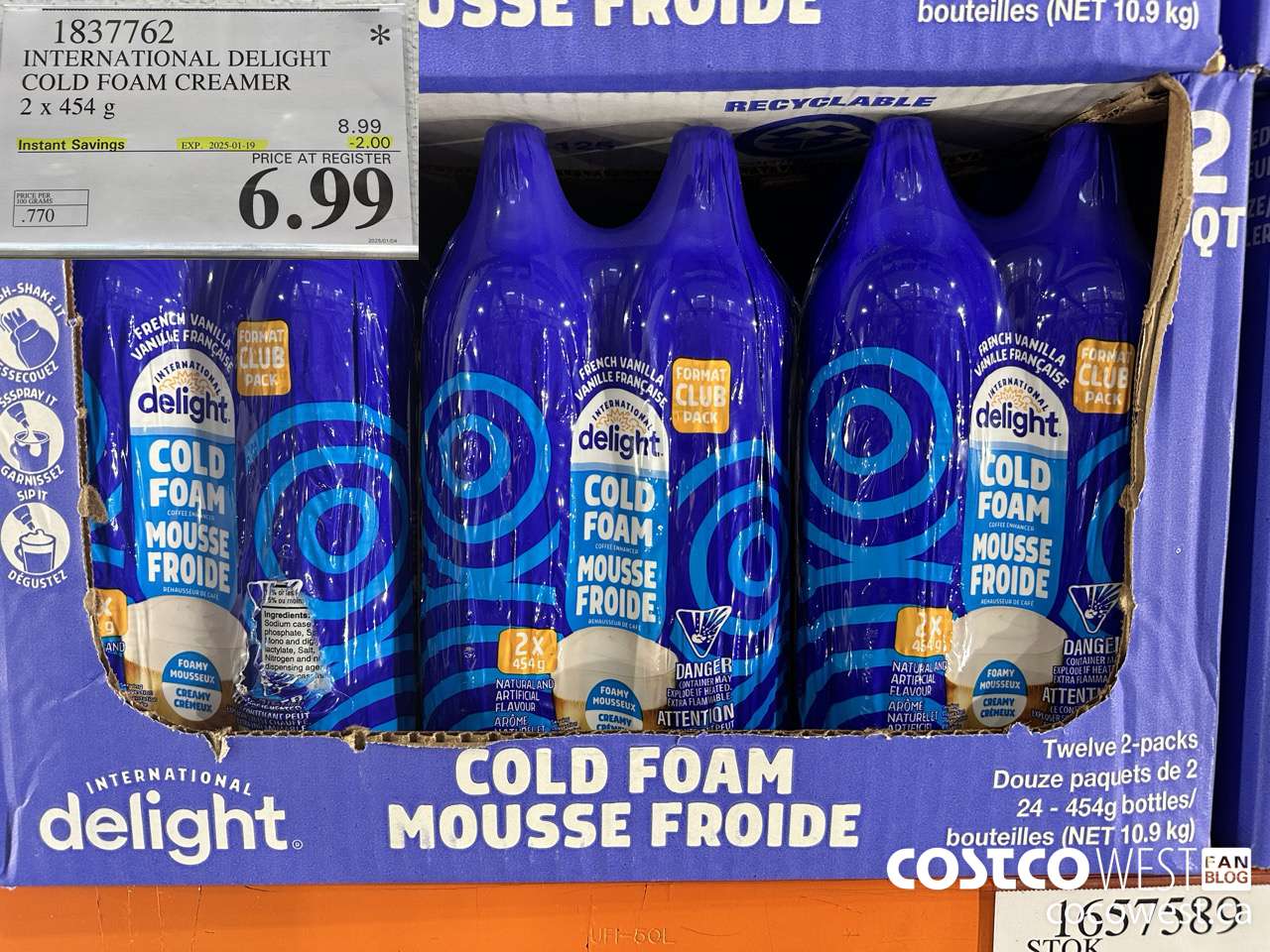 1837762 INTERNATIONAL DELIGHT COLD FOAM CREAMER 2 X 454G ($2.00 INSTANT SAVINGS EXPIRES ON 2025-01-19) $6.99