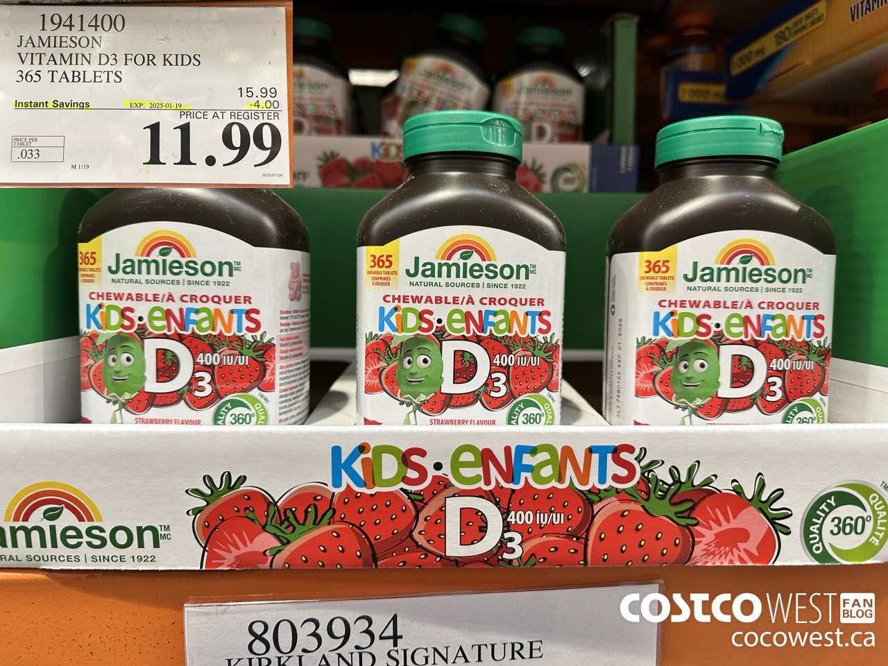 1941400 JAMIESON VITAMIN D3 FOR KIDS 365 TABLETS ($4.00 INSTANT SAVINGS EXPIRES ON 2025-01-19) $11.99