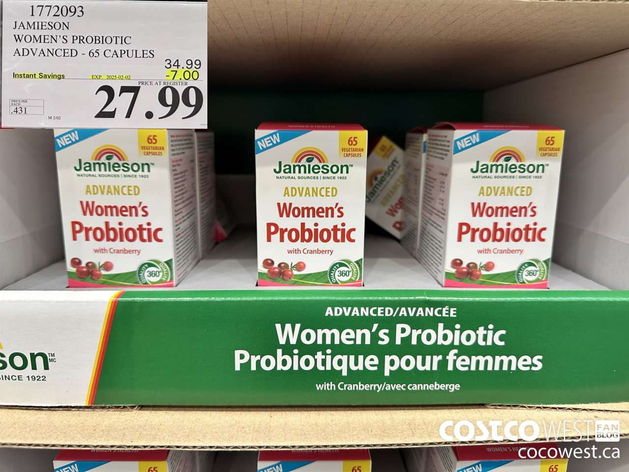 1772093 JAMIESON WOMEN'S PROBIOTIC ADVANCED - 65 CAPS ($7.00 INSTANT SAVINGS EXPIRES ON 2025-02-02) $27.99