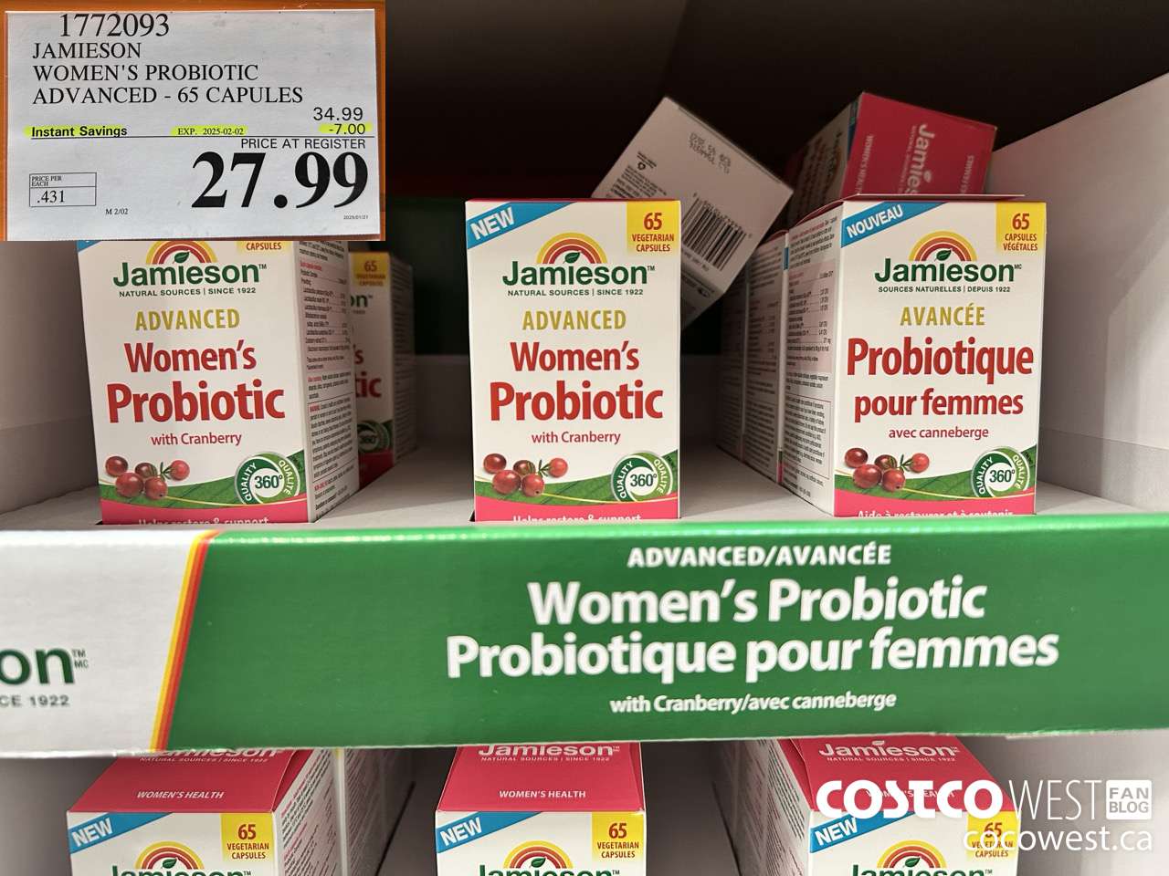 1772093 JAMIESON WOMEN'S PROBIOTIC ADVANCED - 65 CAPS ($7.00 INSTANT SAVINGS EXPIRES ON 2025-02-02) $27.99
