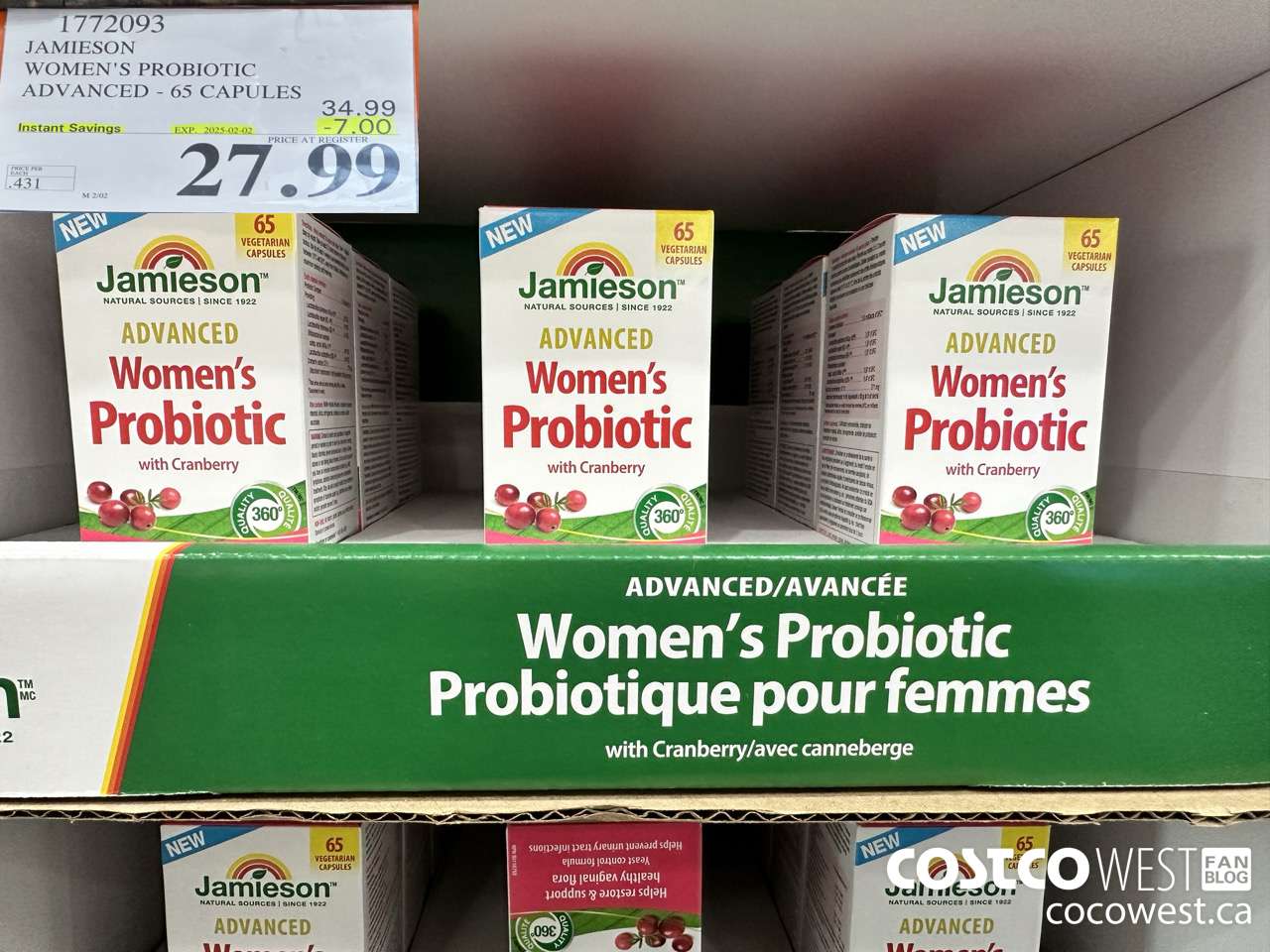 1772093 JAMIESON WOMEN'S PROBIOTIC ADVANCED - 65 CAPS ($7.00 INSTANT SAVINGS EXPIRES ON 2025-02-02) $27.99