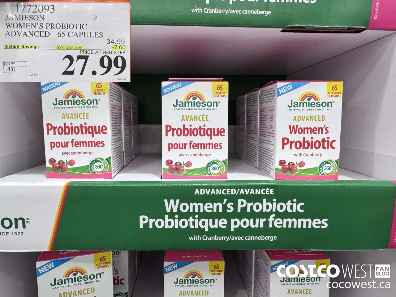 1772093 JAMIESON WOMEN'S PROBIOTIC ADVANCED - 65 CAPS ($7.00 INSTANT SAVINGS EXPIRES ON 2025-02-02) $27.99