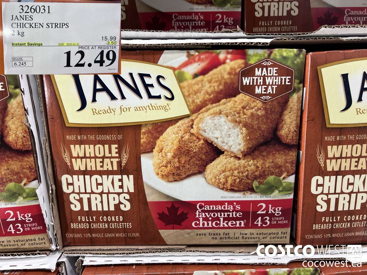 326031 JANES CHICKEN STRIPS 2 kg ($3.50 INSTANT SAVINGS EXPIRES ON 2025-01-21) $12.49