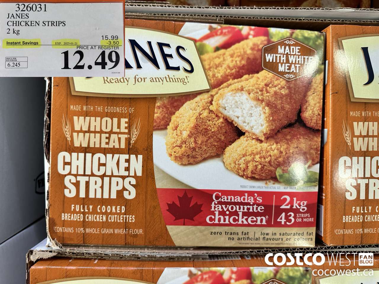 326031 JANES CHICKEN STRIPS 2 kg ($3.50 INSTANT SAVINGS EXPIRES ON 2025-01-21) $12.49