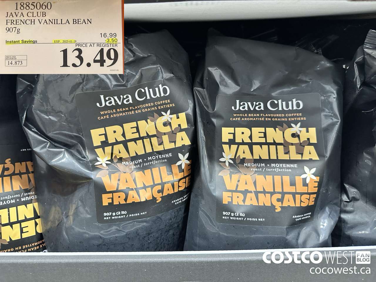 1885060 JAVA CLUB FRENCH VANILLA BEAN 907G ($3.50 INSTANT SAVINGS EXPIRES ON 2025-01-19) $13.49