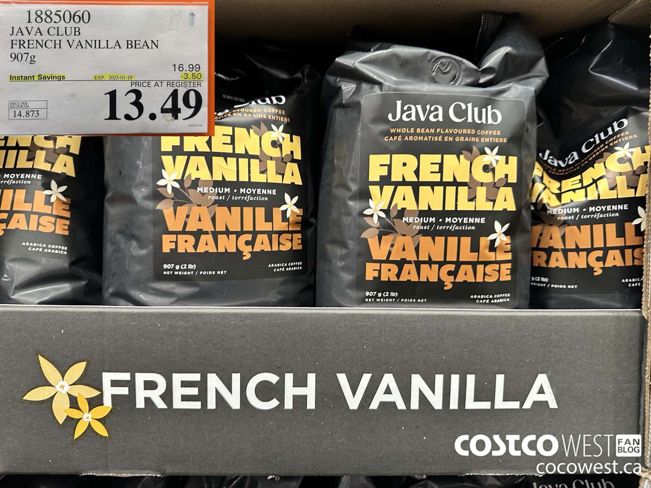 1885060 JAVA CLUB FRENCH VANILLA BEAN 907G ($3.50 INSTANT SAVINGS EXPIRES ON 2025-01-19) $13.49