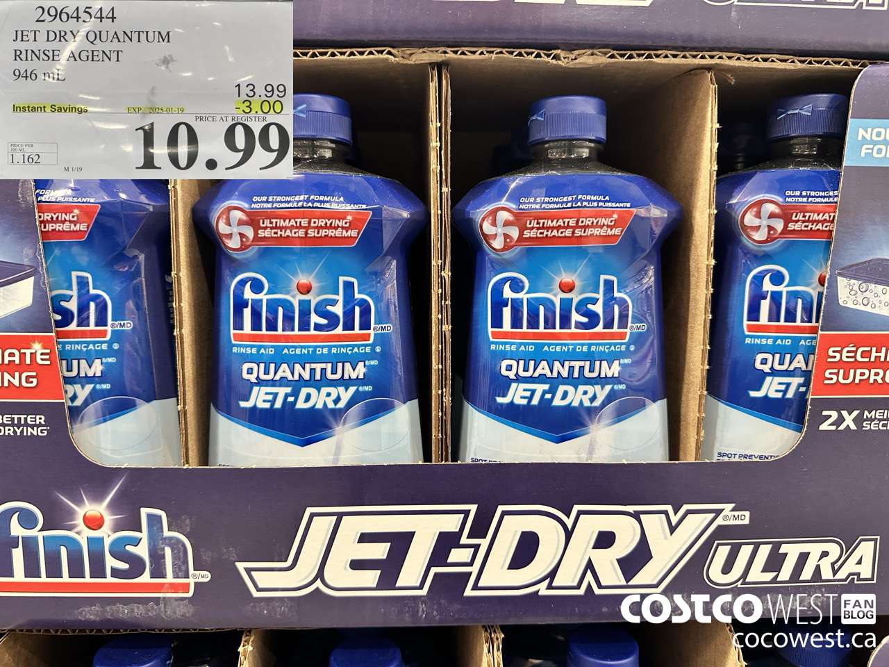2964544 JET DRY ULTRA RINSE AGENT 946 mL ($3.00 INSTANT SAVINGS EXPIRES ON 2025-01-19) $10.99