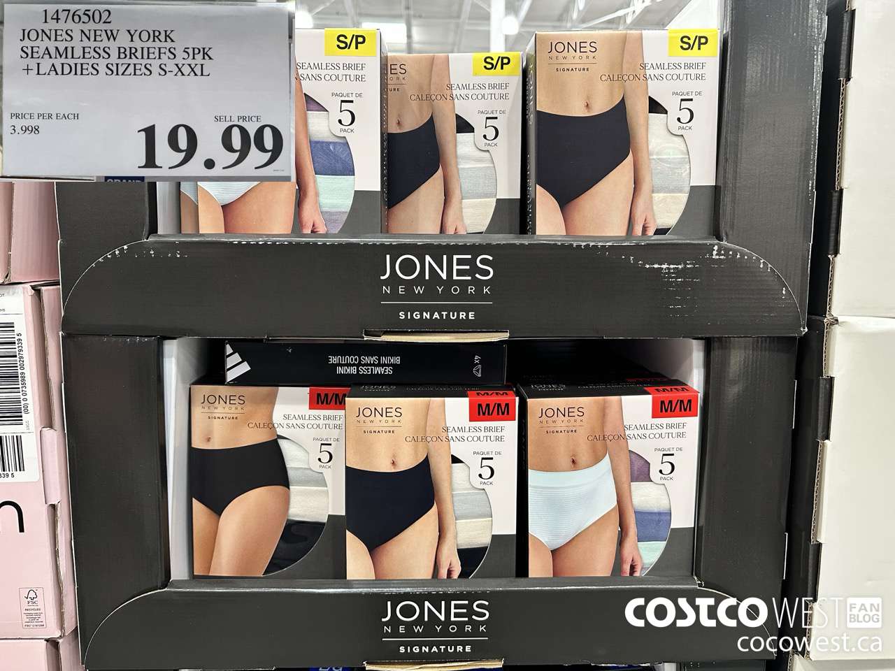 1476502 JONES NEW YORK SEAMLESS BRIEFS 5PK LADIES SIZES S-XXL $19.99